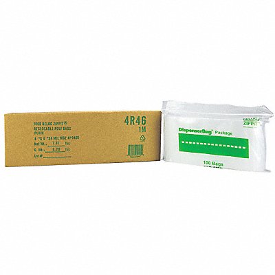 Reclosable Poly Bag Zip Seal PK1000 MPN:4R46