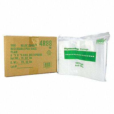 Reclosable Poly Bag Zip Seal PK1000 MPN:4R88