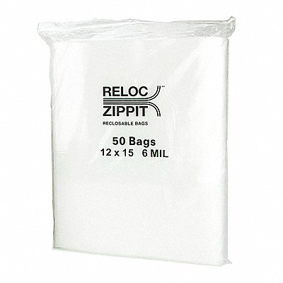 Reclosable Poly Bag Zip Seal PK250 MPN:6R1215