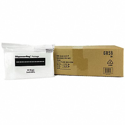 Reclosable Poly Bag Zip Seal PK1000 MPN:6R58