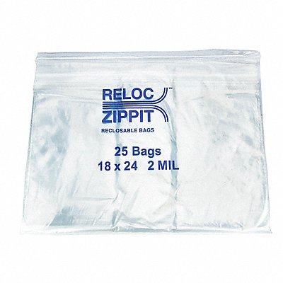 Reclosable Poly Bag Zip Seal PK250 MPN:R1824