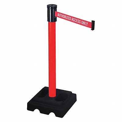 Belt Barrier PVC Red 40in. Black Rubber MPN:322PRD-AAO