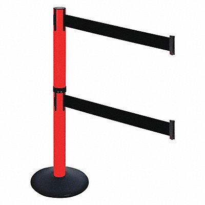 Barrier Post PVC Post Black Belt 2 Belts MPN:331DPRD-BK