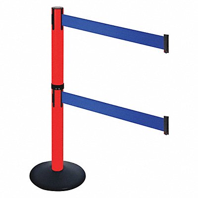 Barrier Post PVC Post Blue Belt 2 Belts MPN:331DPRD-BL