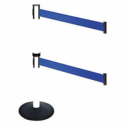 Barrier Post PVC Post Black Blue Belt MPN:331DPWH-BL