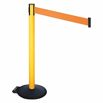 Barrier Post PVC Post Black Orange Belt MPN:335PYW-OR