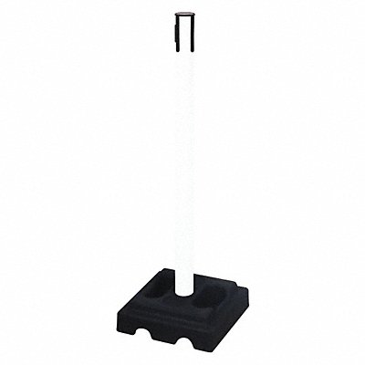 Belt Barrier Receiver Post White Color MPN:332PWH-RCV