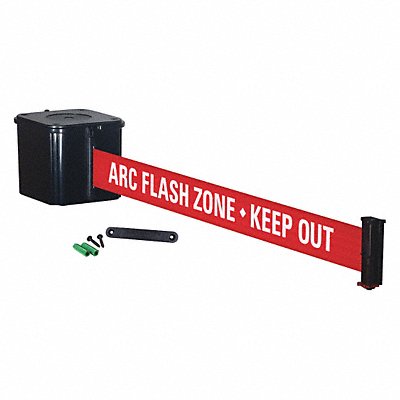 Retractable Belt Barrier Black Red/White MPN:WM412SB15-ARC-RE