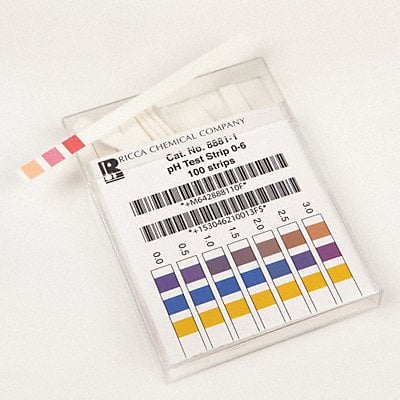 pH Test Strips 0 to 6 pH PK100 MPN:R8881000-Each