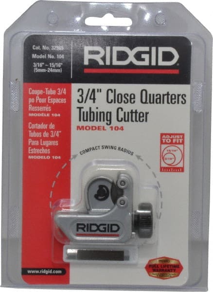 Hand Tube Cutter: 3/16 to 15/16