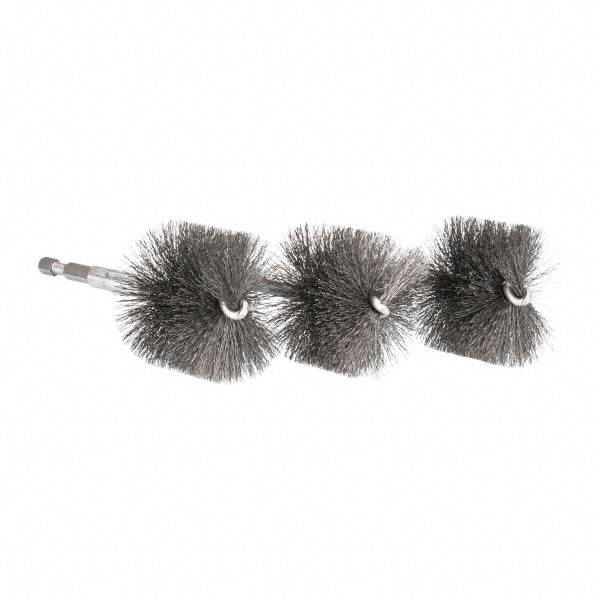 2 Inch Inside Diameter, 2-1/4 Inch Actual Brush Diameter, Steel, Power Fitting and Cleaning Brush MPN:93742