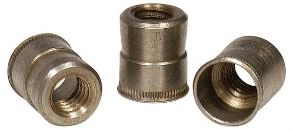 #6-32 UNC, Zinc-Plated, Steel Knurled Rivet Nut Inserts MPN:6C1ISRSZ/P50