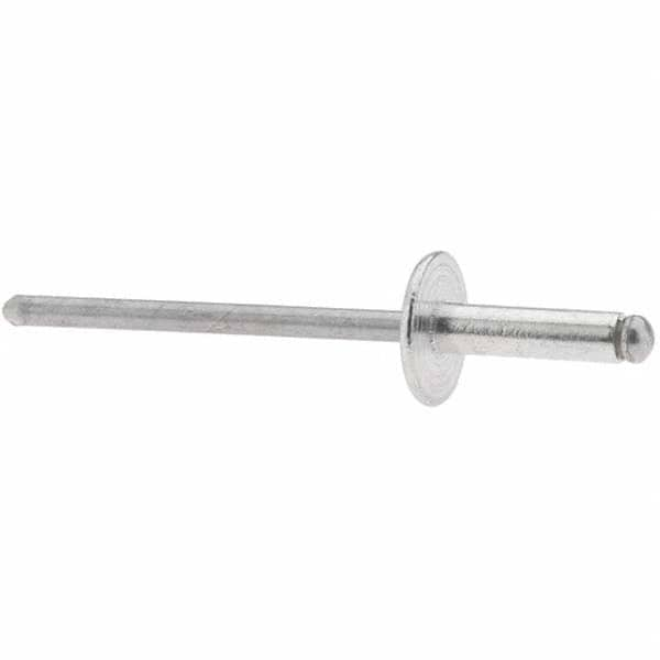 Open End Blind Rivet: Large Flange Head, Aluminum Body, Aluminum Mandrel MPN:ABA44LF/P100