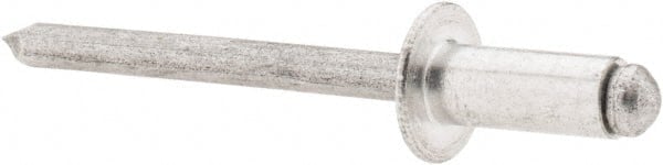 Open End Blind Rivet: Size 64, Dome Head, Aluminum Body, Aluminum Mandrel MPN:ABA64/P250