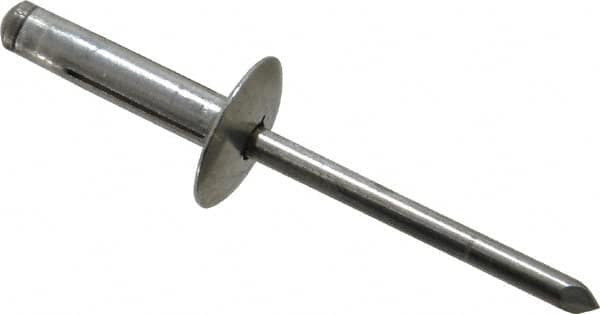 Tri Folding Blind Rivet: Size 625, Large Flange Head, Aluminum Body, Aluminum Mandrel MPN:ABL0625LF/P100