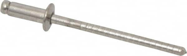 Open End Blind Rivet: Size 42, Dome Head, Stainless Steel Body, Stainless Steel Mandrel MPN:FBF43/P100