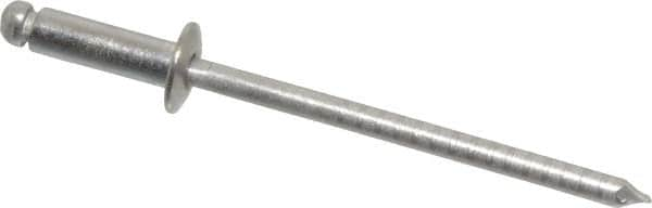 Open End Blind Rivet: Size 44, Dome Head, Stainless Steel Body, Stainless Steel Mandrel MPN:FBF44/P100