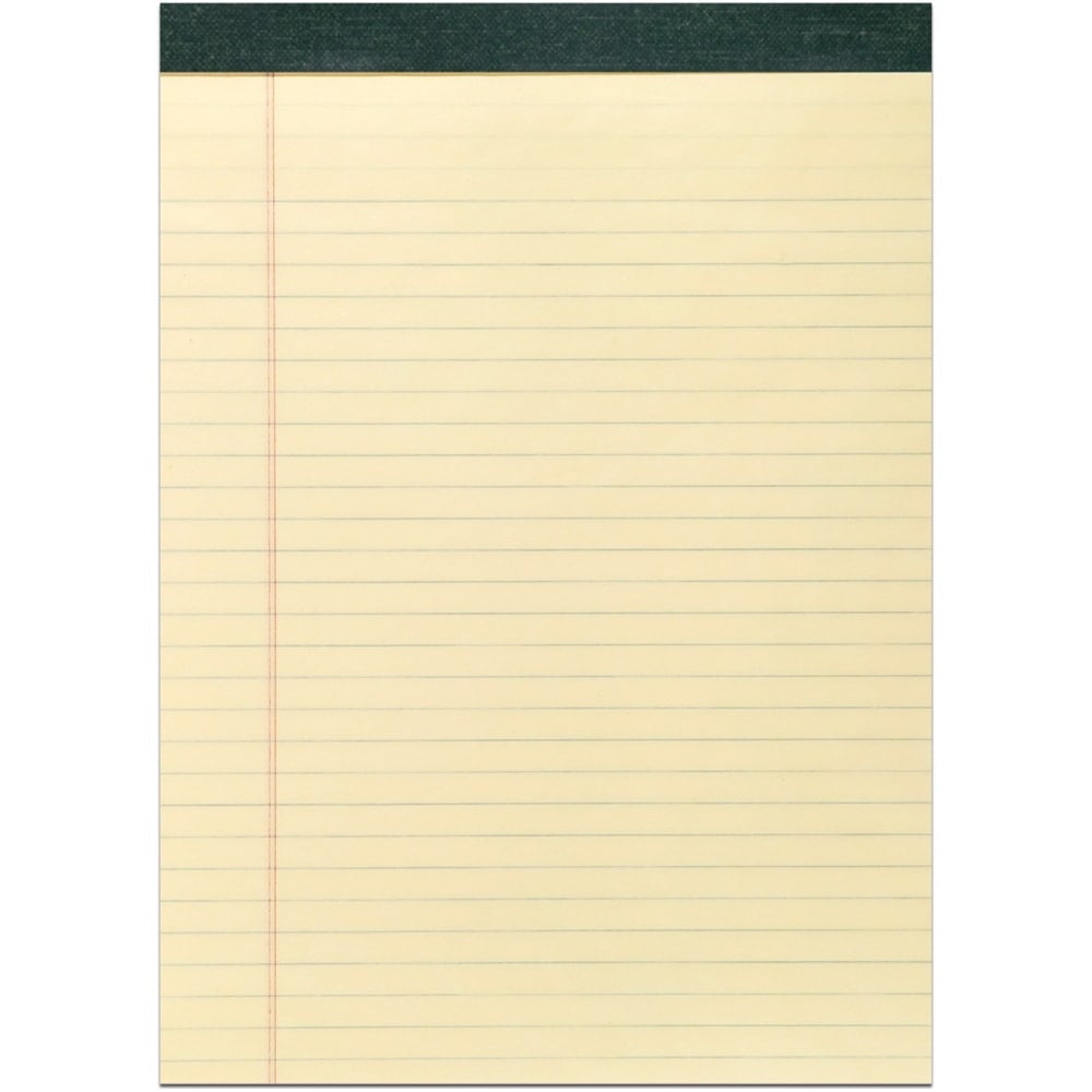 Roaring Spring Legal Pads, 40 Sheets, 8 1/2in x 11 3/4in, 30% Recycled,Canary, Pack Of 12 (Min Order Qty 2) MPN:74712