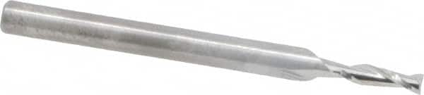 Square End Mill: 5/64'' Dia, 1/4'' LOC, 1/8'' Shank Dia, 1-1/2'' OAL, 2 Flutes, Solid Carbide MPN:NR-204-02.5