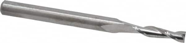 Square End Mill: 3/32'' Dia, 3/8'' LOC, 1/8'' Shank Dia, 1-1/2'' OAL, 2 Flutes, Solid Carbide MPN:NR-204-03