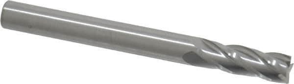 Square End Mill: 1/4'' Dia, 3/4'' LOC, 1/4'' Shank Dia, 2-1/2'' OAL, 4 Flutes, Solid Carbide MPN:NR-404-08