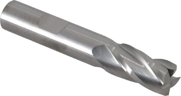 Square End Mill: 33/64'' Dia, 1'' LOC, 1/2'' Shank Dia, 3'' OAL, 4 Flutes, Solid Carbide MPN:NR-404-16.5