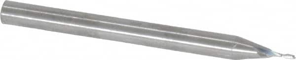 Square End Mill: 0.026'' Dia, 5/64'' LOC, 1/8'' Shank Dia, 1-1/2'' OAL, 2 Flutes, Solid Carbide MPN:SR-2-026