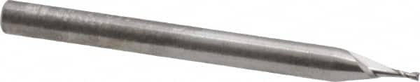 Square End Mill: 0.032'' Dia, 0.096'' LOC, 1/8'' Shank Dia, 1-1/2'' OAL, 2 Flutes, Solid Carbide MPN:SR-2-032