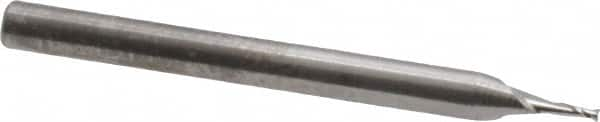 Square End Mill: 0.034'' Dia, 0.102'' LOC, 1/8'' Shank Dia, 1-1/2'' OAL, 2 Flutes, Solid Carbide MPN:SR-2-034