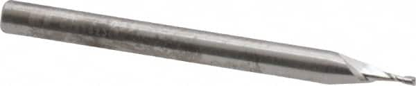 Square End Mill: 0.035'' Dia, 0.105'' LOC, 1/8'' Shank Dia, 1-1/2'' OAL, 2 Flutes, Solid Carbide MPN:SR-2-035