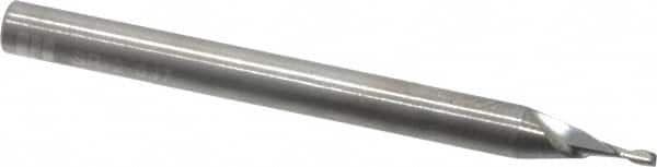 Square End Mill: 0.037'' Dia, 0.111'' LOC, 1/8'' Shank Dia, 1-1/2'' OAL, 2 Flutes, Solid Carbide MPN:SR-2-037