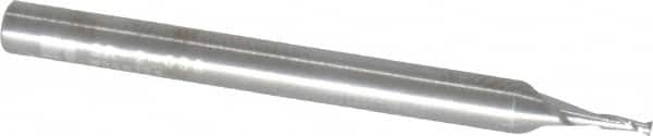 Square End Mill: 0.038'' Dia, 0.114'' LOC, 1/8'' Shank Dia, 1-1/2'' OAL, 2 Flutes, Solid Carbide MPN:SR-2-038