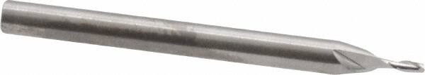 Square End Mill: 0.043'' Dia, 0.129'' LOC, 1/8'' Shank Dia, 1-1/2'' OAL, 2 Flutes, Solid Carbide MPN:SR-2-043