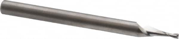 Square End Mill: 0.045'' Dia, 0.135'' LOC, 1/8'' Shank Dia, 1-1/2'' OAL, 2 Flutes, Solid Carbide MPN:SR-2-045