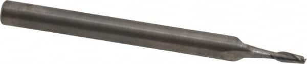 Square End Mill: 0.055'' Dia, 0.165'' LOC, 1/8'' Shank Dia, 1-1/2'' OAL, 2 Flutes, Solid Carbide MPN:SR-2-055