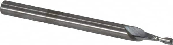 Square End Mill: 1/16'' Dia, 0.18'' LOC, 1/8'' Shank Dia, 1-1/2'' OAL, 2 Flutes, Solid Carbide MPN:SR-2-060