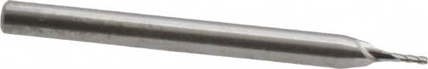 Square End Mill: 1/32'' Dia, 0.093'' LOC, 1/8'' Shank Dia, 1-1/2'' OAL, 4 Flutes, Solid Carbide MPN:SR-4-031