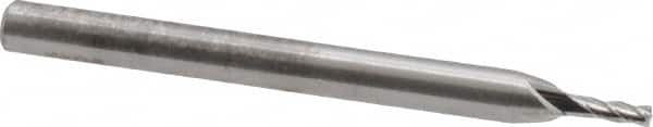 Square End Mill: 3/64'' Dia, 0.15'' LOC, 1/8'' Shank Dia, 1-1/2'' OAL, 4 Flutes, Solid Carbide MPN:SR-4-050