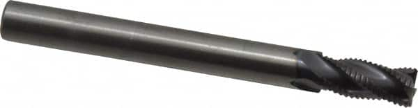 Square End Mill: 1/4'' Dia, 1/2'' LOC, 1/4'' Shank Dia, 2-1/2'' OAL, 4 Flutes, Solid Carbide MPN:STR-401-08-A