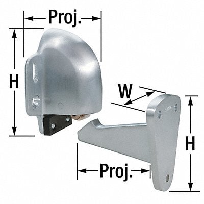 Automatic Door Holder Polish Brass Wall MPN:494.3