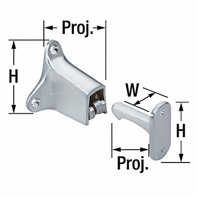 Door Stop Wall-Mount Satin Chrome MPN:490.26D