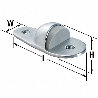 Dome Door Stop Floor Mount Satin Chrome MPN:445.26D