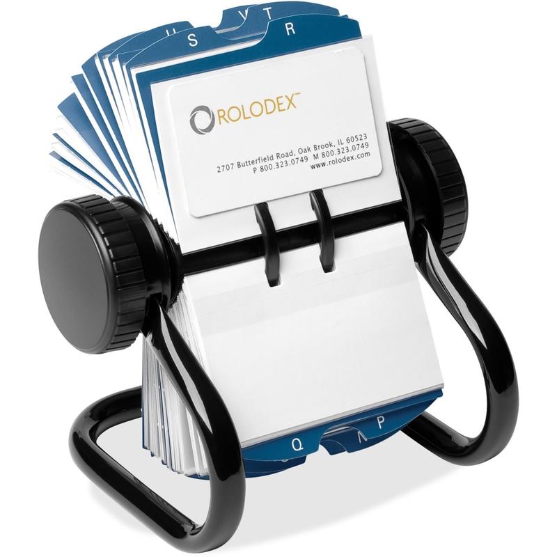 Rolodex Rotary A-Z Index Business Card Files - 400 Card Capacity - For 2.25in x 4in Size Card - 24 Index Guide - Black (Min Order Qty 2) MPN:67236