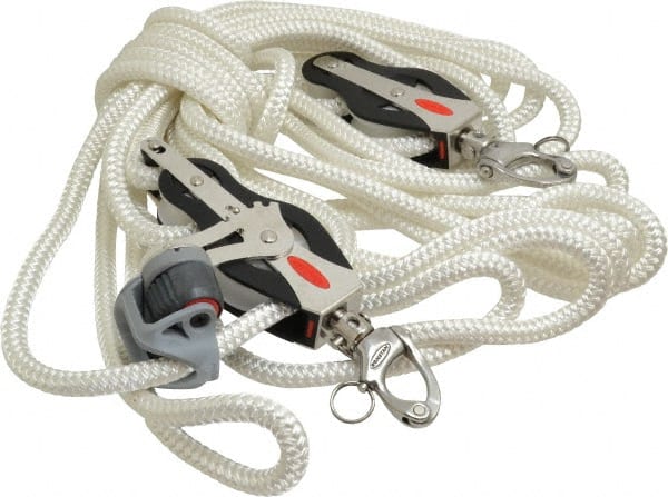 1,240 Lb Capacity, 8-1/2' Lift Height, Rope Manual Block & Tackle Hoist MPN:RK12-435