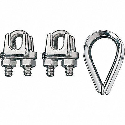 Wire Rope Clip and Thimble Kit 3/32 In MPN:ID003404-02