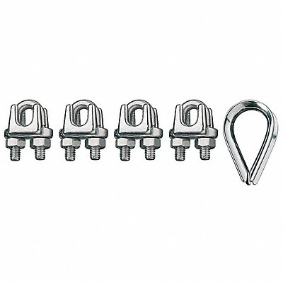 Wire Rope Clip and Thimble Kit 3/4 In MPN:ID003404-19