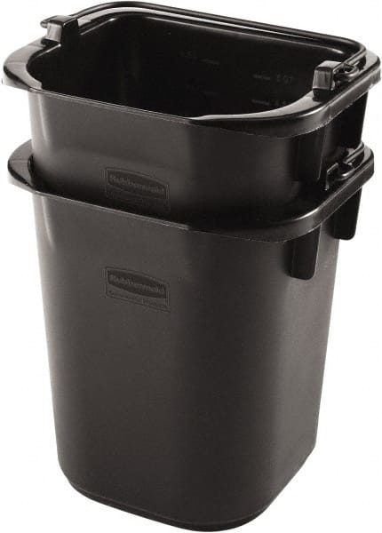 5 Qt, 215.9mm High, Plastic Rectangular Black Single Pail MPN:1857378