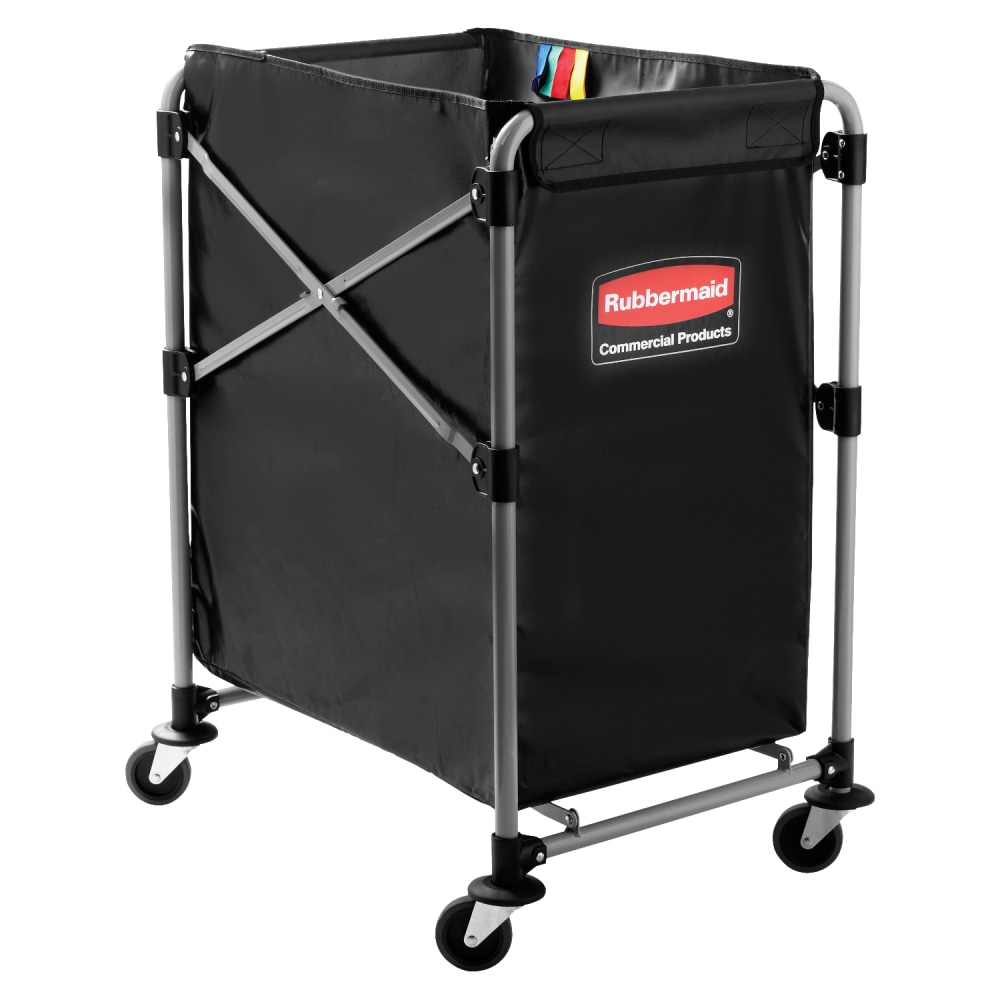 Rubbermaid Collapsible X-Cart, 4-Bushel, 24inH x 20 5/16inW x 24 1/8inD, Black MPN:1881749