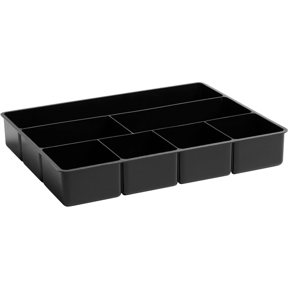 Rubbermaid Director Plastic 7-Compartment Storage Drawer Organizer Tray, 2 6/16in, 16in x 12in, Black (Min Order Qty 8) MPN:11906ROS