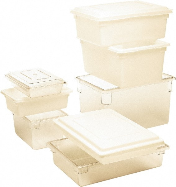 Food Tote Box Container: Polyethylene, Rectangular, Snap-On Lid MPN:FG352800WHT